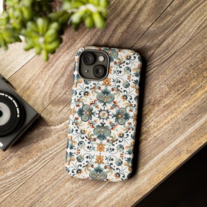 Traditional Norwegian Rosemaling Phone Case - Intricate Folk Art Design for a Modern Look - scandinavian design -