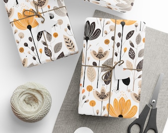 Retro Floral Wrapping Paper: 1960s Style Gift Wrap