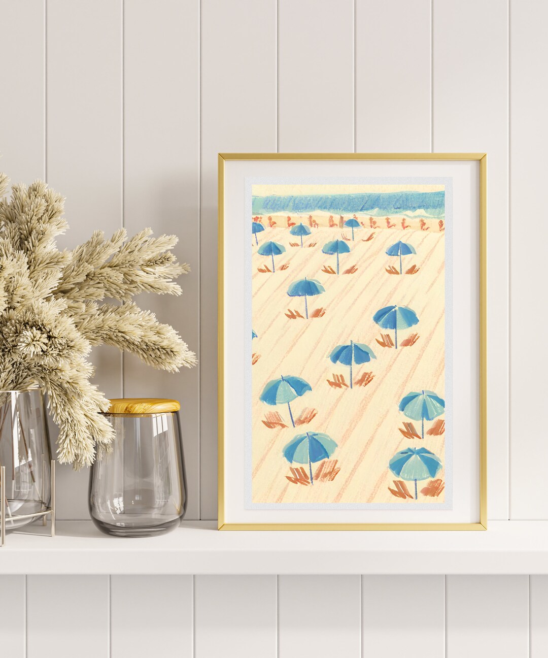 Montauk Beach Day Poster Digital Print Coastal Cowgirl Etsy