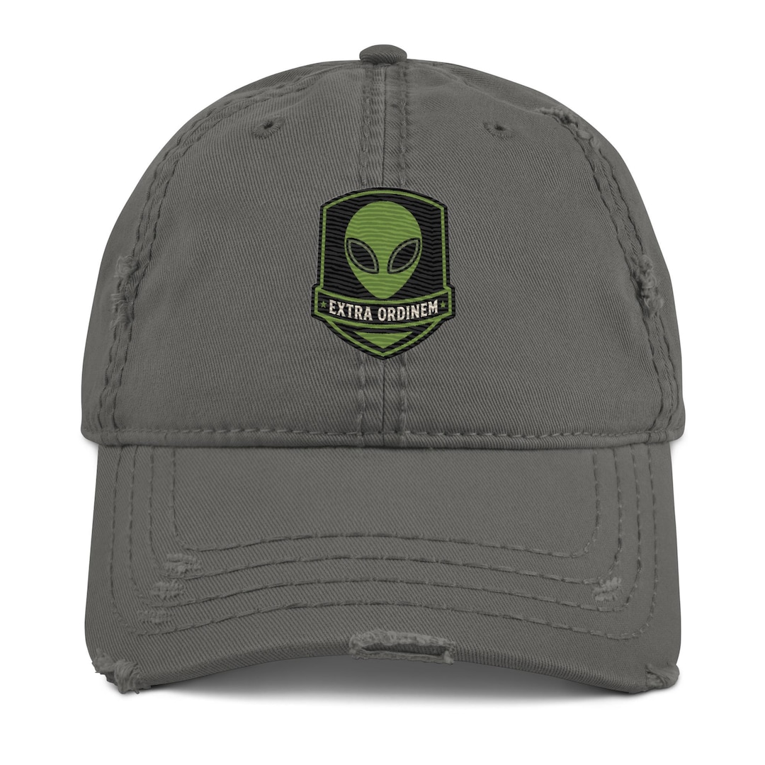 Alien Dad Hat Embroidered Grey Alien Cap Extra Ordinem UFO Hat Minimal ...