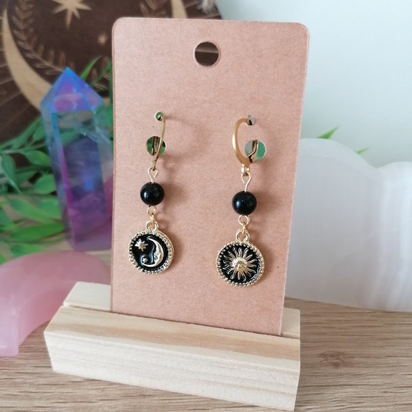 Boucles d’oreilles astres  fait main - pierres