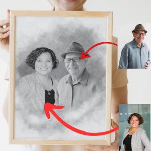 Memorial Photo Portrait: Combine Photos of Loved Ones (Digital File)