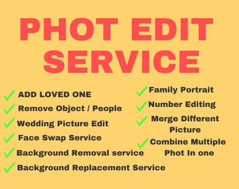 Servicio profesional de edición de fotos: Agregar, eliminar, fusionar (archivo digital)