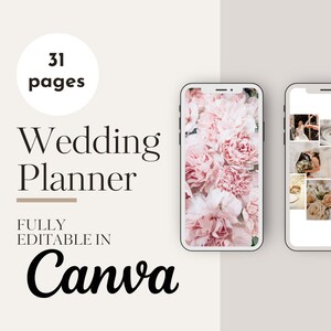 31 Page Canva Wedding Planner Template, Expense Tracker, Wedding Guest List, Wedding Gift List, Wedding Planning Checklist, Rehearsal Dinner