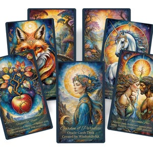 Talia kart Oracle Garden of Paradise. Karty afirmacji dnia Eden. Karty motywacyjne.