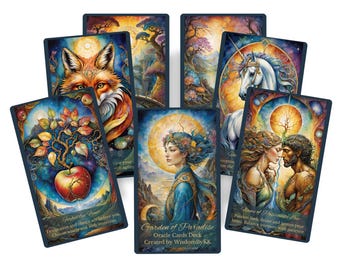 Garden of Paradise Oracle Cards deck. Eden Daily Affirmation cards. Motivation cards