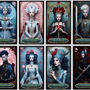 Baraja de tarot surrealista. Tarot misterioso.