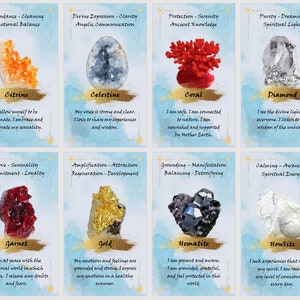 Cartes d'oracle de guérison et d'inspiration de cristal. Cartes Reiki et chakras