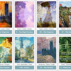 Baraja de tarot de Claude Monet. Tarot del arte impresionista