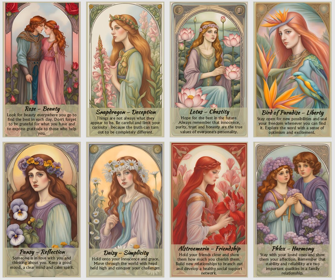 Oracle of Divine Flowers. Flower Affirmation Cards - Etsy