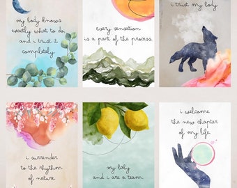 Birth Affirmation oracle cards deck.