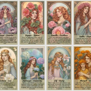 Oracle de fleurs divines. Cartes d'affirmation de la fleur
