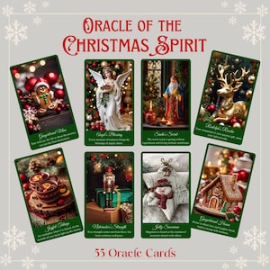 Oracolo dello Spirito Natalizio. Mazzo di carte oracolari di Natale.
