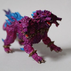 Ceberus Hellhound / painted miniature / Dungeons and Dragons / tabletop