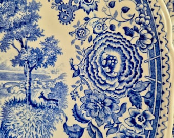 ビレロイ＆ボッホ ブルゲンラントの青と白の皿、ヴィンテージ食器