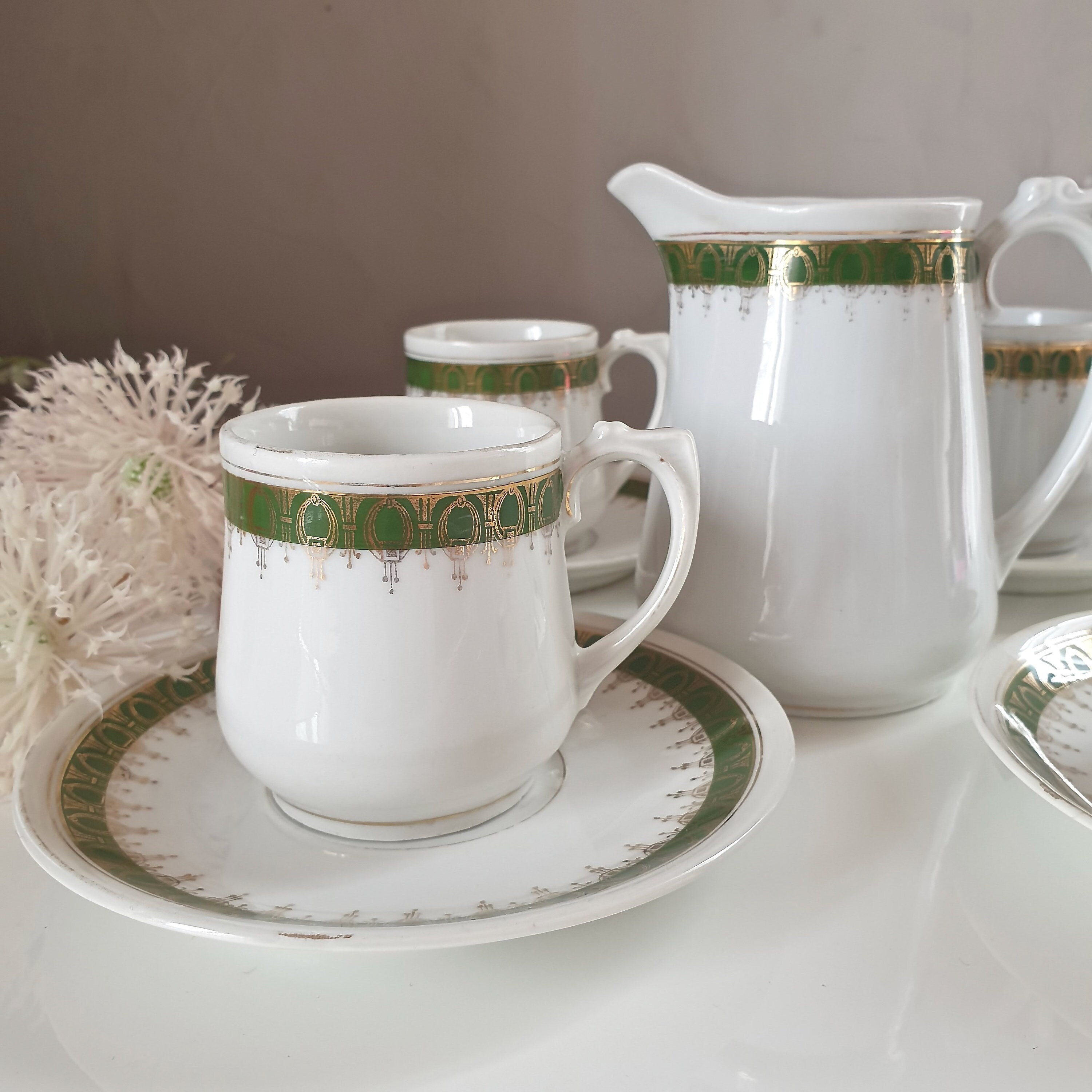 イギリスアンティーク☘️Tala社 キャニスター クリーム&グリーン 3点セット イギリスアンティーク☘️Tala社 キャニスター クリーム&グリーン 3点