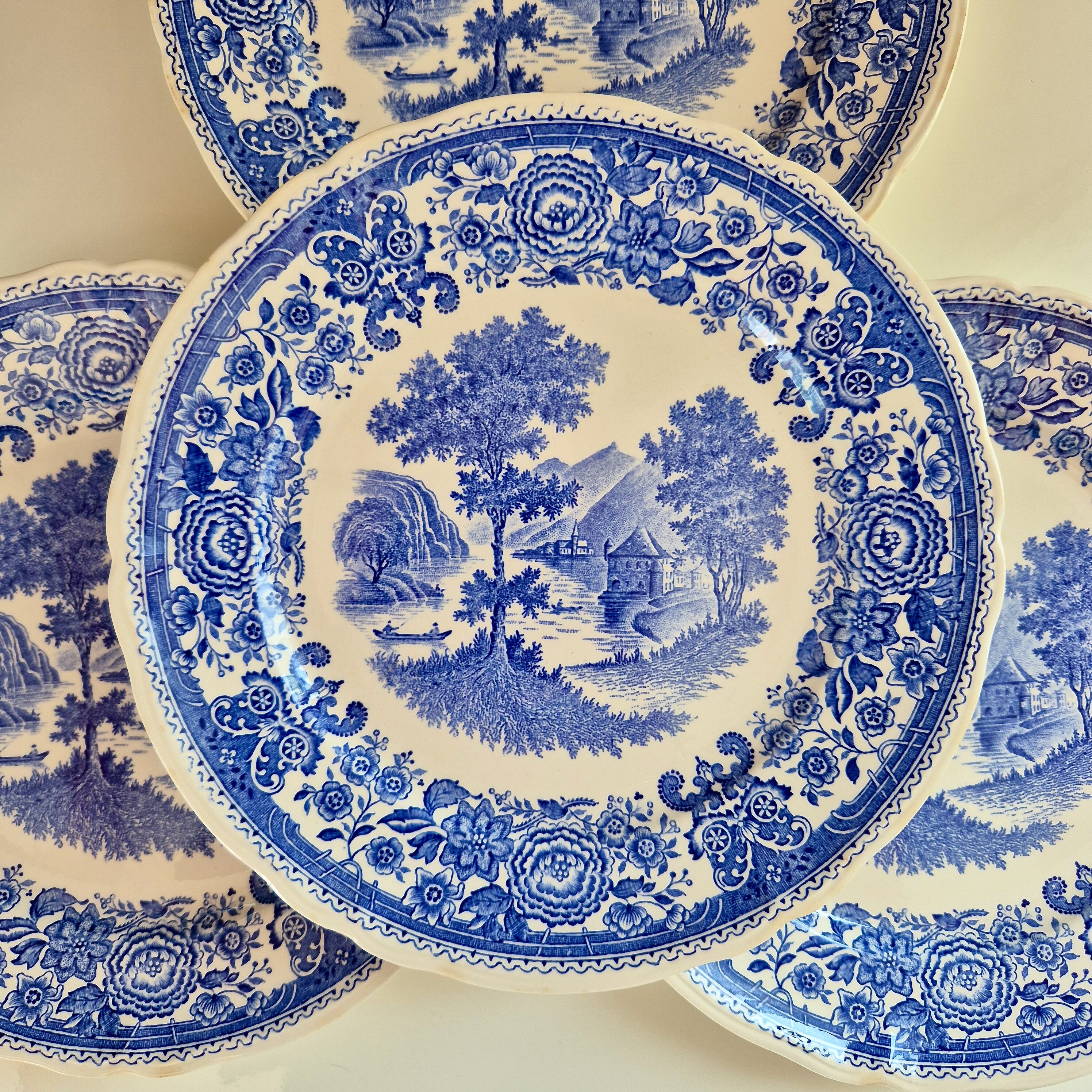 ビレロイ＆ボッホ ブルゲンラントの青と白の皿、ヴィンテージ
