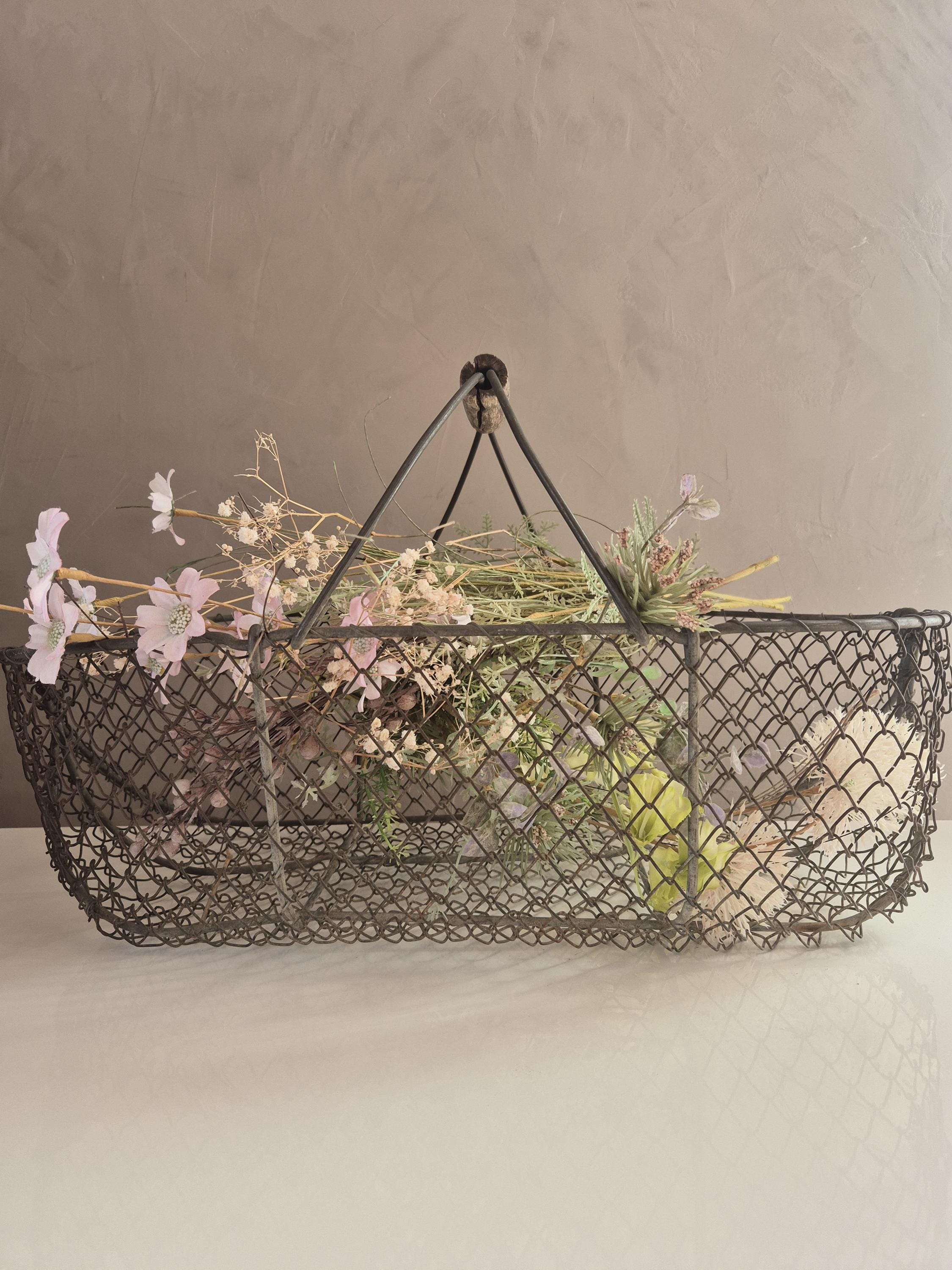 Ancienne Corbeille En Fil De Fer, Style Panier Tomado, Pour Cuisine, Vintage