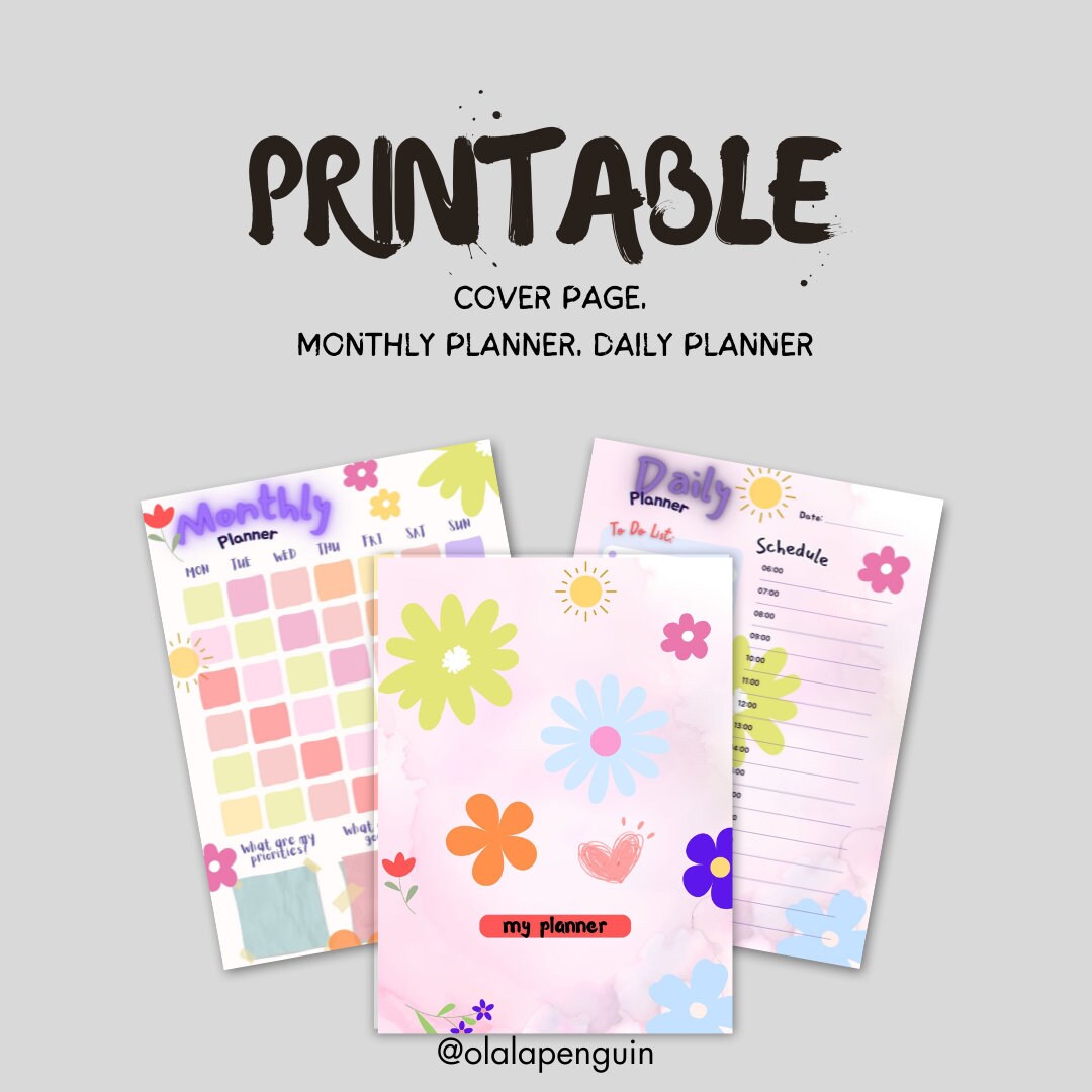 Daily and Monthly Printable Planner - Etsy