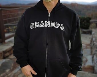 Varsity opa hoodie met volledige ritssluiting, collegiale opa-sweater met ritssluiting, opa-trui, Vaderdagcadeau, zwangerschapsaankondiging opa