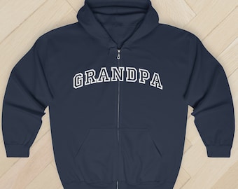 Varsity opa hoodie met volledige ritssluiting, collegiale opa-sweater met ritssluiting, opa-trui, Vaderdagcadeau, zwangerschapsaankondiging opa