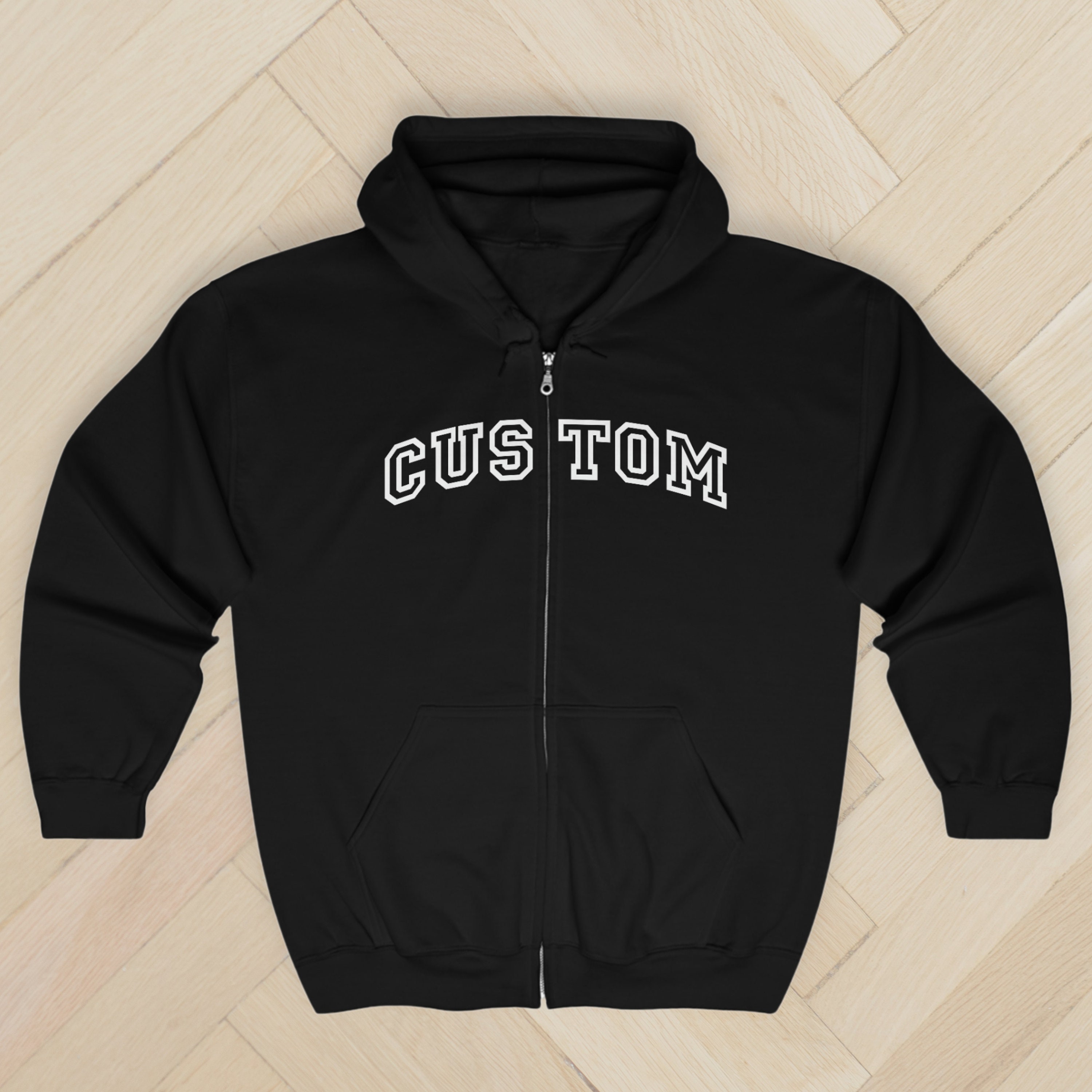 Custom Sweatshirt, Varsity Customized Collegiate Full Zip up Hoodie ...