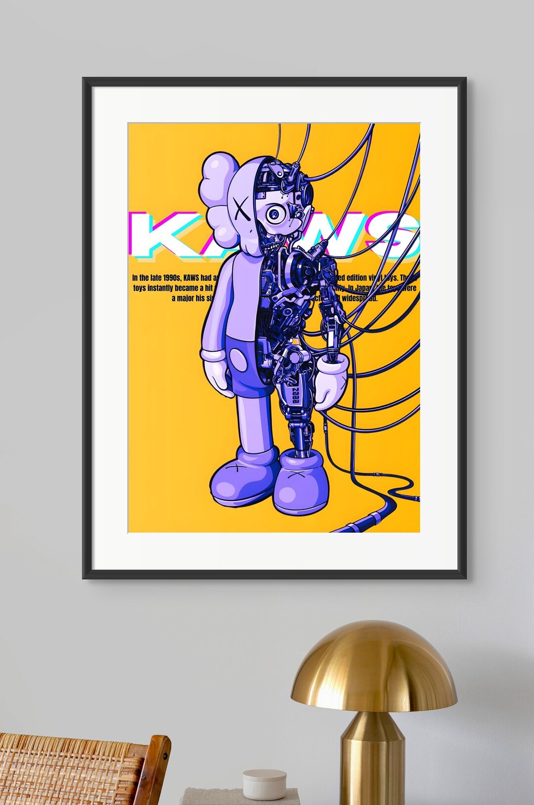 Deconstructed Yellow Kaws Figure Poster Toys Digital Download Etsy