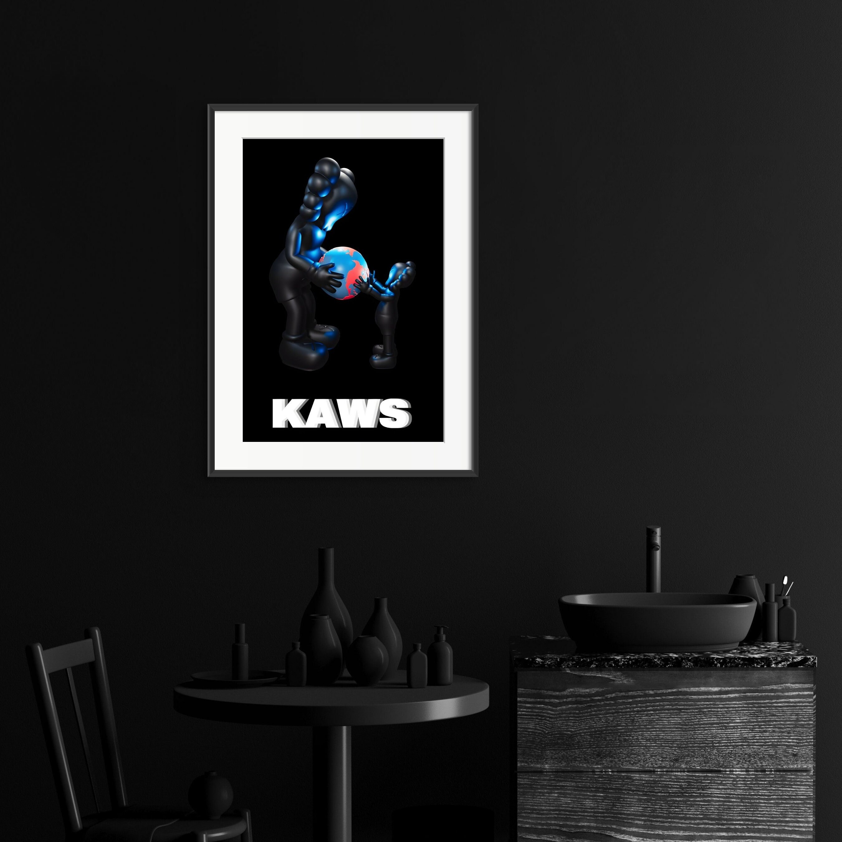 Kaws Black and Blue - Etsy