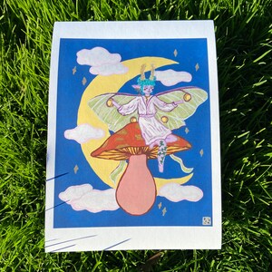 Luna the Moon Fairy Print/ Fairy Art / Celestial Art