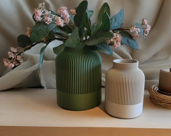 Japandi Vase | 3D-printed vase | Modern decorative vase | Scandinavian decoration | Minimalist vase | Dried flower vase | Home accessory | Vase