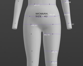 Size 42 Woman Body 3D Fit Avatar