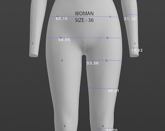 Size 36 Woman Body 3D Fit Avatar