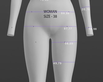 Size 38 Woman Body 3D Fit Avatar