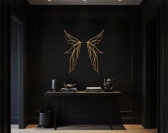 Metall Engel Flügel Wandkunst, Feenflügel Metall Dekor, moderne minimalistische Wandskulptur, große Flügel Kunstwerk, Akzent für den Hauseingang