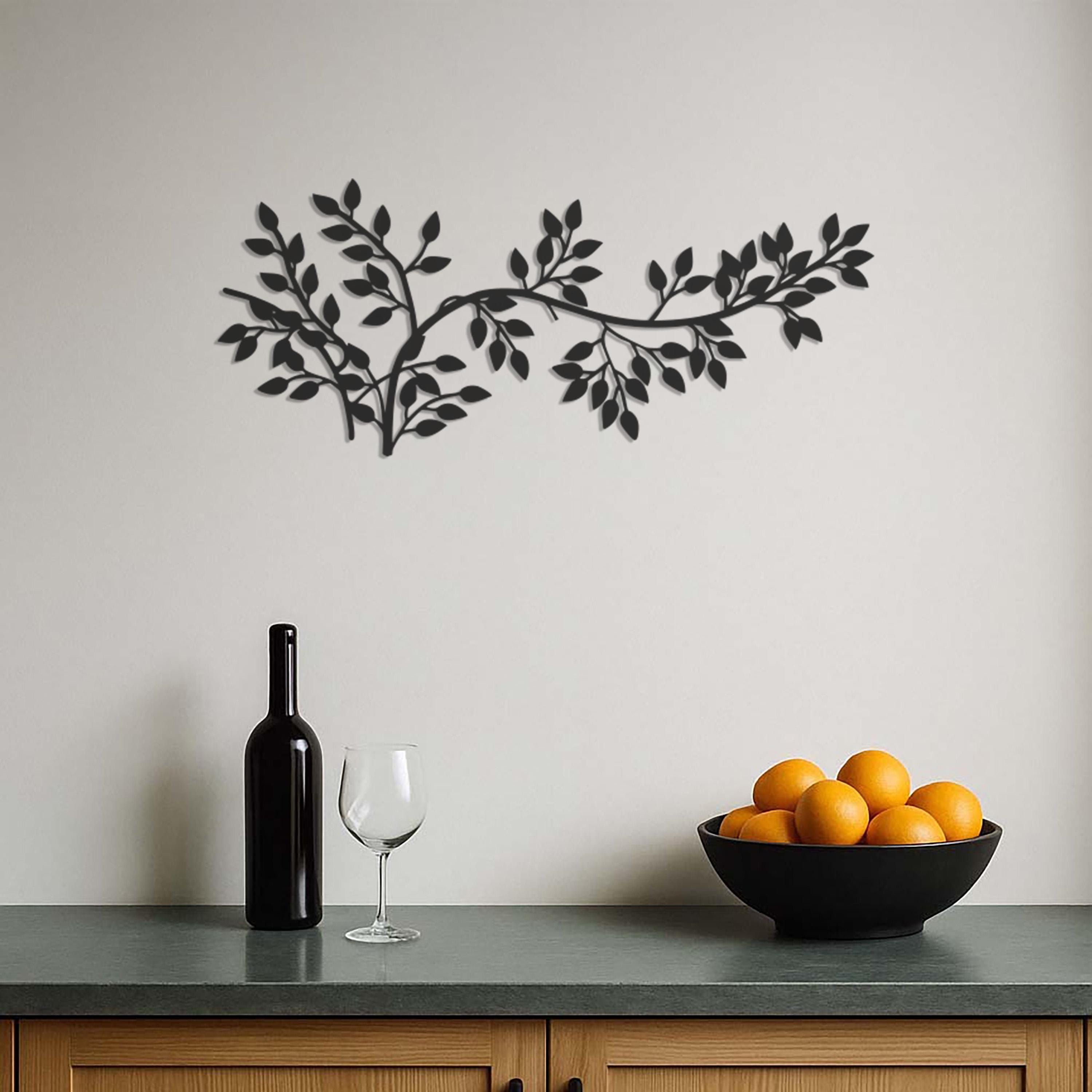 Elegant Metal Tree Branch Wall Decor With Leaves, Nature-inspired Wall ...