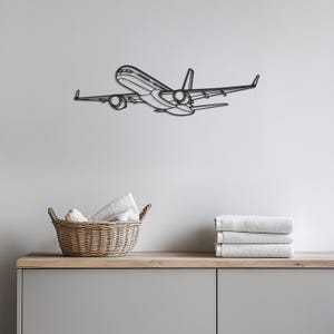 Airplane Wall Art, Metal Airplane Wall Decor, Aviation Wall Hanging, Pilot Gift Idea, Plane Room Decoration, Travel Lover Metal Wall Art