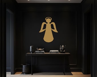 Metalen bord, wanddecoratie engel, modern cadeau, minimalistisch cadeau, beschermengel kunst, decor hal, woonkamer decor, religieus cadeau