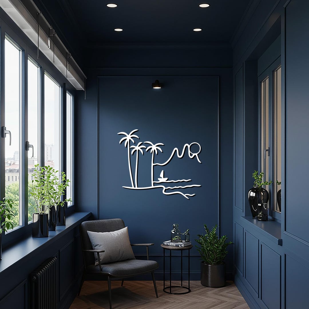 Benziso Metal Palm Tree Wall Art – Tropical Beach Decor For Any Room