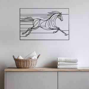 Running Horse Metal Wall Art, Galloping Horse Silhouette Decor, Modern Western Horse Wall Hanging, Metal Horse Wall Sculpture, Wall Art