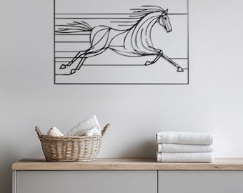 Running Horse Metal Wall Art, Galloping Horse Silhouette Decor, Modern Western Horse Wall Hanging, Metal Horse Wall Sculpture, Wall Art