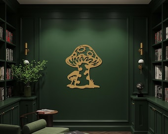 Art mural en métal champignon, sculpture murale unique inspirée de la nature, design abstrait moderne de champignon pour la cuisine, la salle à manger ou les espaces de vie