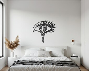 Eye Metal Wall Art, Modern Abstract Face Sculpture, Minimalist Line Design, Contemporary Home Decor, Unique Artistic Wall Hanging