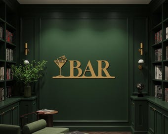 Décoration murale de bar en métal, enseigne murale en verre à cocktail, oeuvre d'art moderne pour bar pour la cuisine et la maison, décoration de l'espace réservé aux boissons, cadeau pour barman