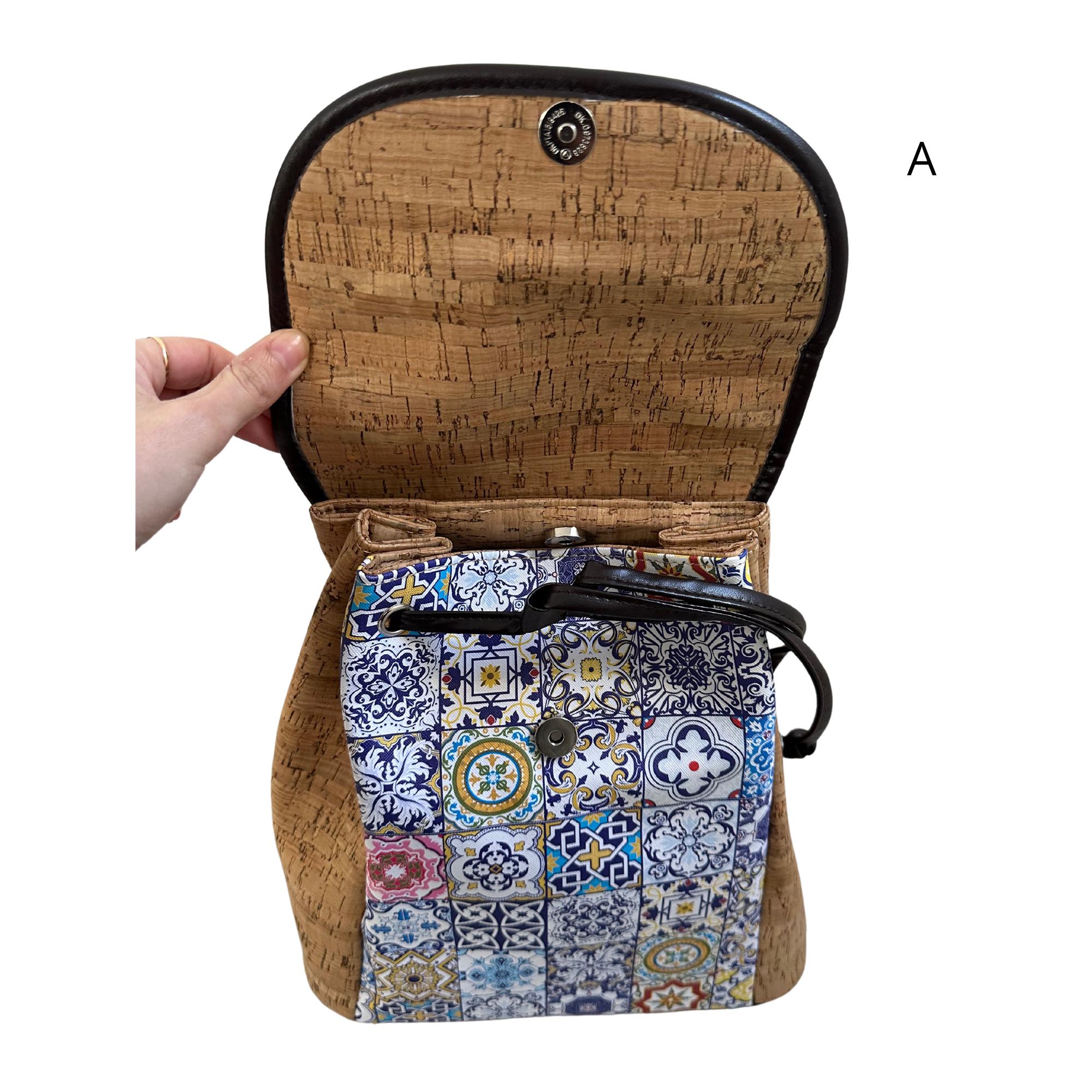 NWOT Boutique Portugal 100% Natural Cork Backpack Blue Geometric Tile Print d0c9201c6a204eb14e3179d2481728  main image 4