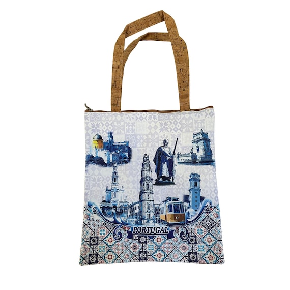 Bolsa de corcho con símbolos portugueses icónicos: un regalo de