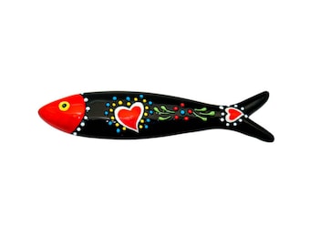 Portuguese Ceramic Sardine Wall Art Decor – Traditional Heart Design from Portugal