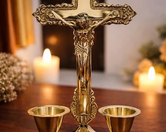 ヴィンテージ フランス製 祭壇用 十字架 クロス 1930年頃 金属製