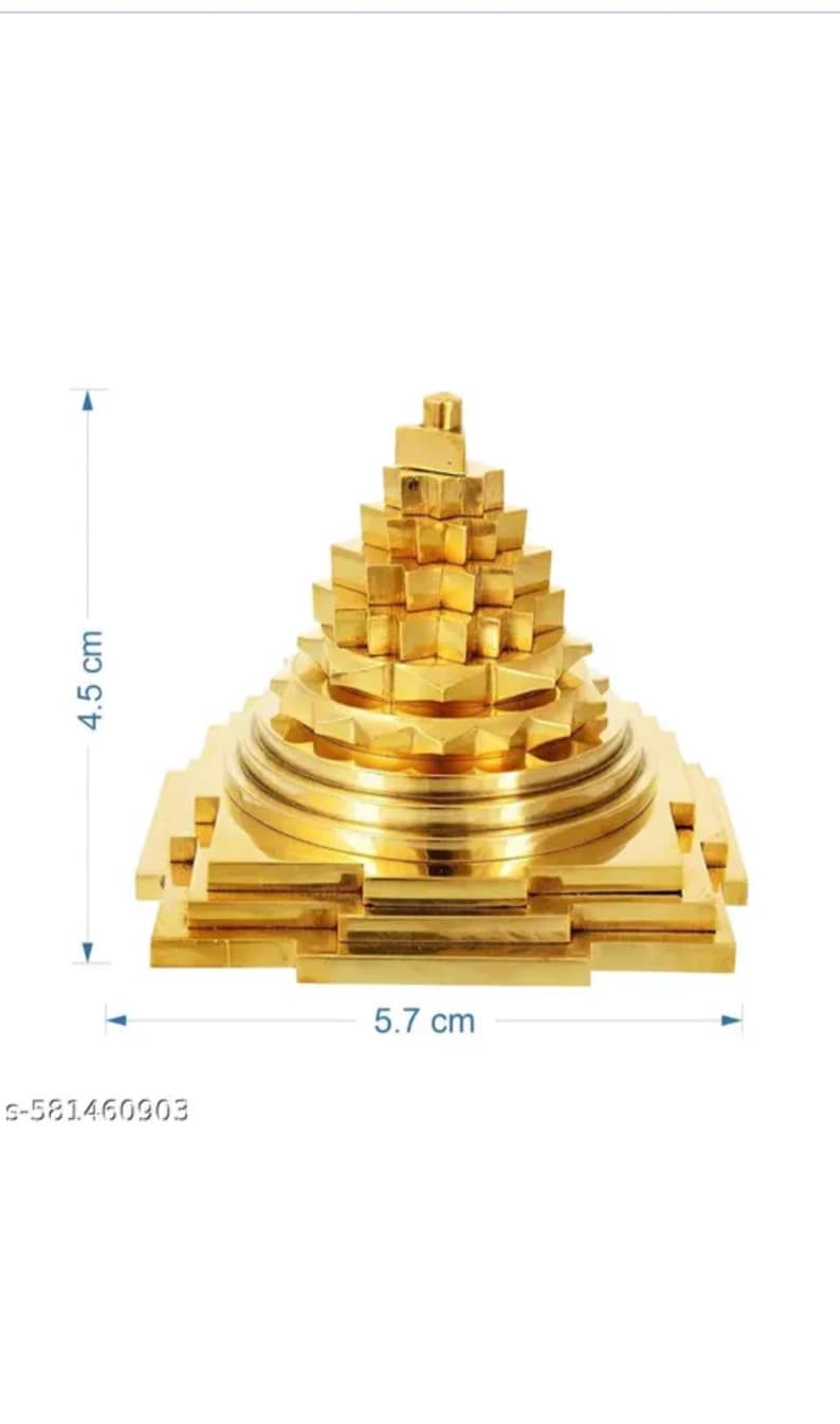 Sri Meru Chakra Shree Yantra | Energized Golden Pyramid for Vastu ...