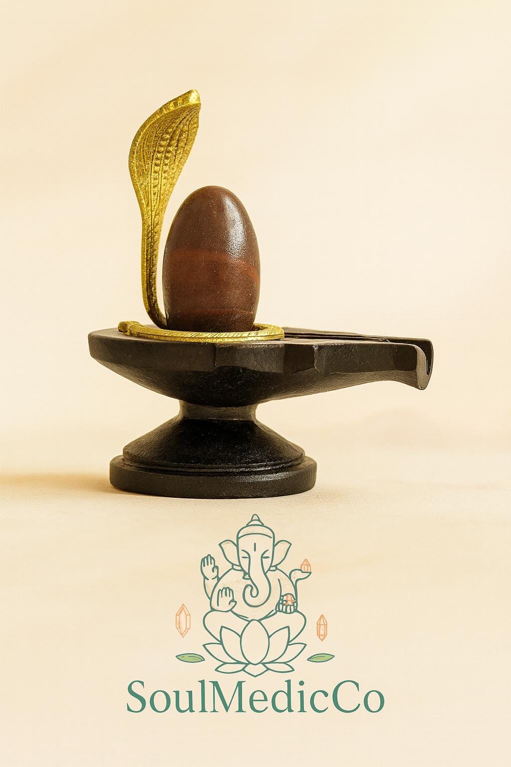 Cadenas Antique En Laiton Massif, Fait Main, Avec Motif Shiv Ling – Pièce Unique Et Rare
