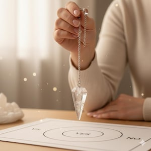 Natural Crystal Pendulum for Dowsing & Divination – Gemstone Reiki Healing Tool, Chakra Meditation, Spiritual Gift